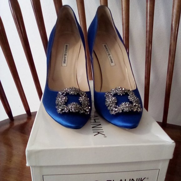 Manolo Blahnik Shoes - Manolo Blahnik Hangisi Royal Blue